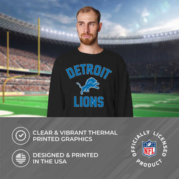 Detroit Lions NFL Adult Gameday Football Crewneck Sweatshirt - Black