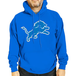 Detroit Lions NFL Adult Unisex Modern Throwback Ultra Soft Fleece Hooded Sweatshirt - Blue