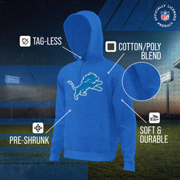 Detroit Lions NFL Adult Unisex Modern Throwback Ultra Soft Fleece Hooded Sweatshirt - Blue