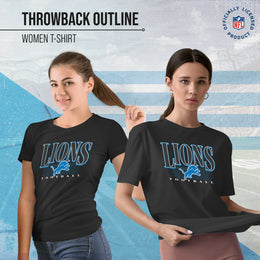 Detroit Lions NFL Womens Overtime Blueprint Tag-Less T-Shirt - Black