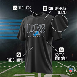 Detroit Lions NFL Youth Overtime Blueprint Football T-Shirt Unisex Tag Free Comfortable - Black