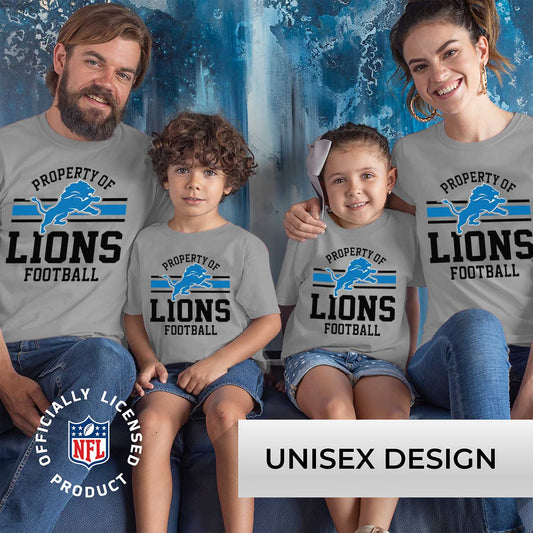 Detroit Lions NFL Youth Property Of Short Sleeve Lightweight T Shirt - Sport Gray