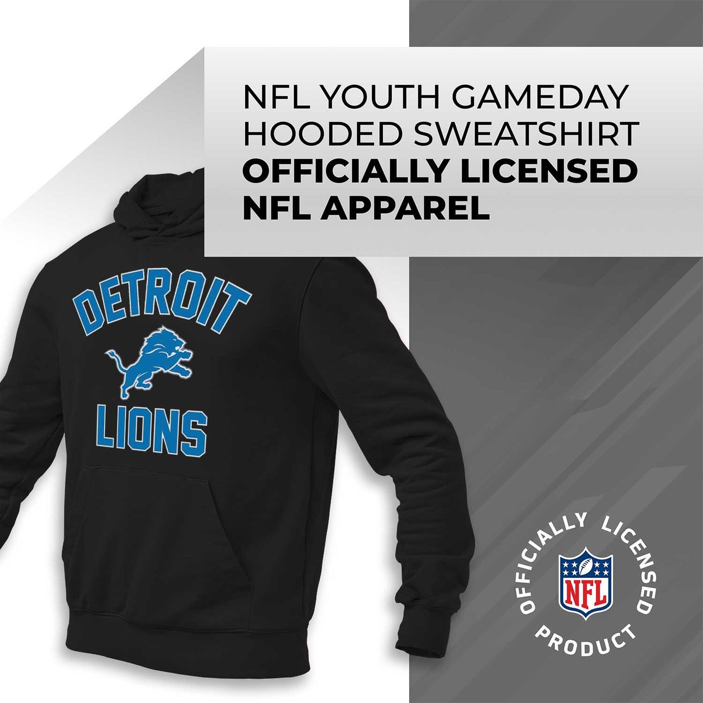 Detroit Lions NFL Youth Gameday Hooded Sweatshirt - Black