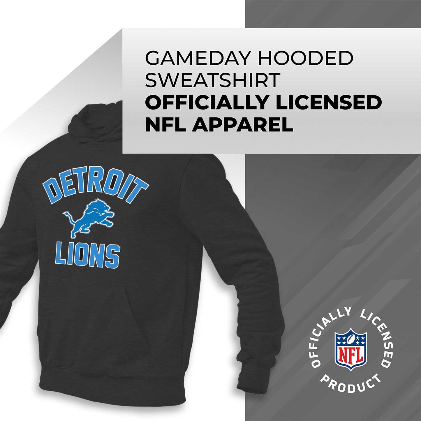 Detroit Lions NFL Gameday Adult Hooded Sweatshirt - Heathered Charcoal