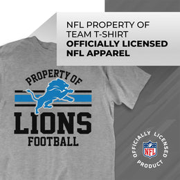 Detroit Lions NFL Adult Property Of T-Shirt - Sport Gray