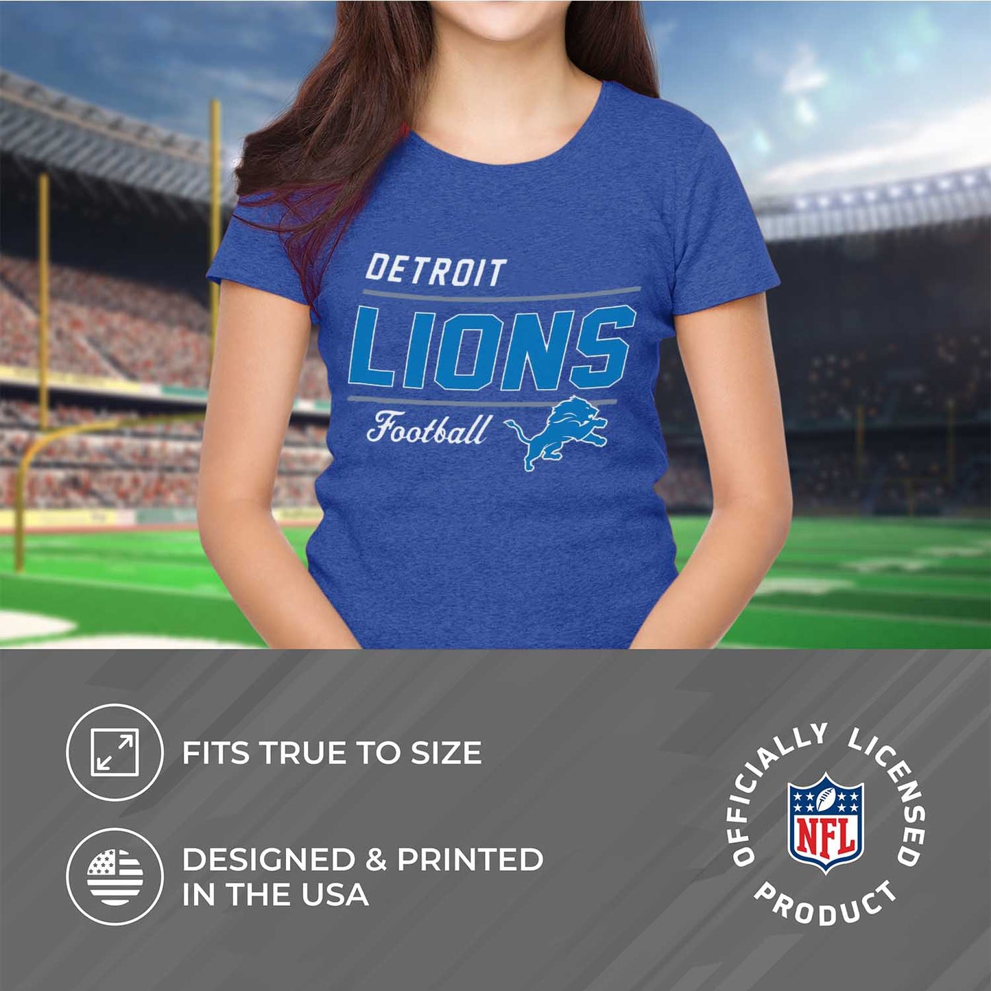 Detroit Lions NFL Gameday Women's Relaxed Fit T-shirt - Royal