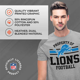 Detroit Lions NFL Adult Property Of T-Shirt - Sport Gray