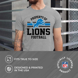 Detroit Lions NFL Adult Property Of T-Shirt - Sport Gray