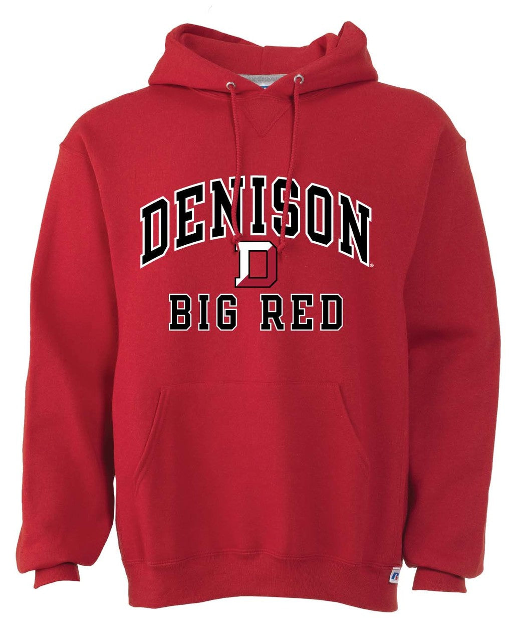 Denison Big Red  Adult Arch N' Logo Hooded Sweatshirt - Red