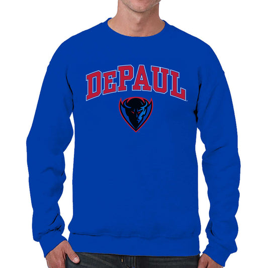 DePaul Blue Demons Adult Arch & Logo Soft Style Gameday Crewneck Sweatshirt - Royal