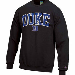 Duke Blue Devils Adult Tackle Twill Crewneck - Black