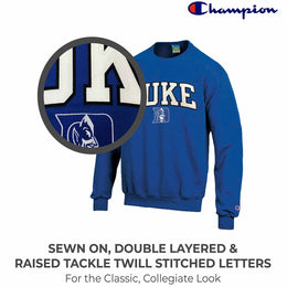 Duke Blue Devils Adult Tackle Twill Crewneck - Royal