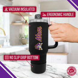 East Carolina Pirates Collegiate 40oz Stainless Steel Travel Tumbler with Handle for Mom - Black