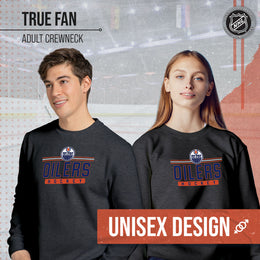 Edmonton Oilers NHL Charcoal True Fan Crewneck Sweatshirt - Charcoal