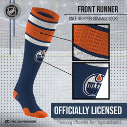 Edmonton Oilers NHL Adult Knee High-Performance Socks - Navy