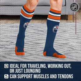 Edmonton Oilers NHL Adult Knee High-Performance Socks - Navy