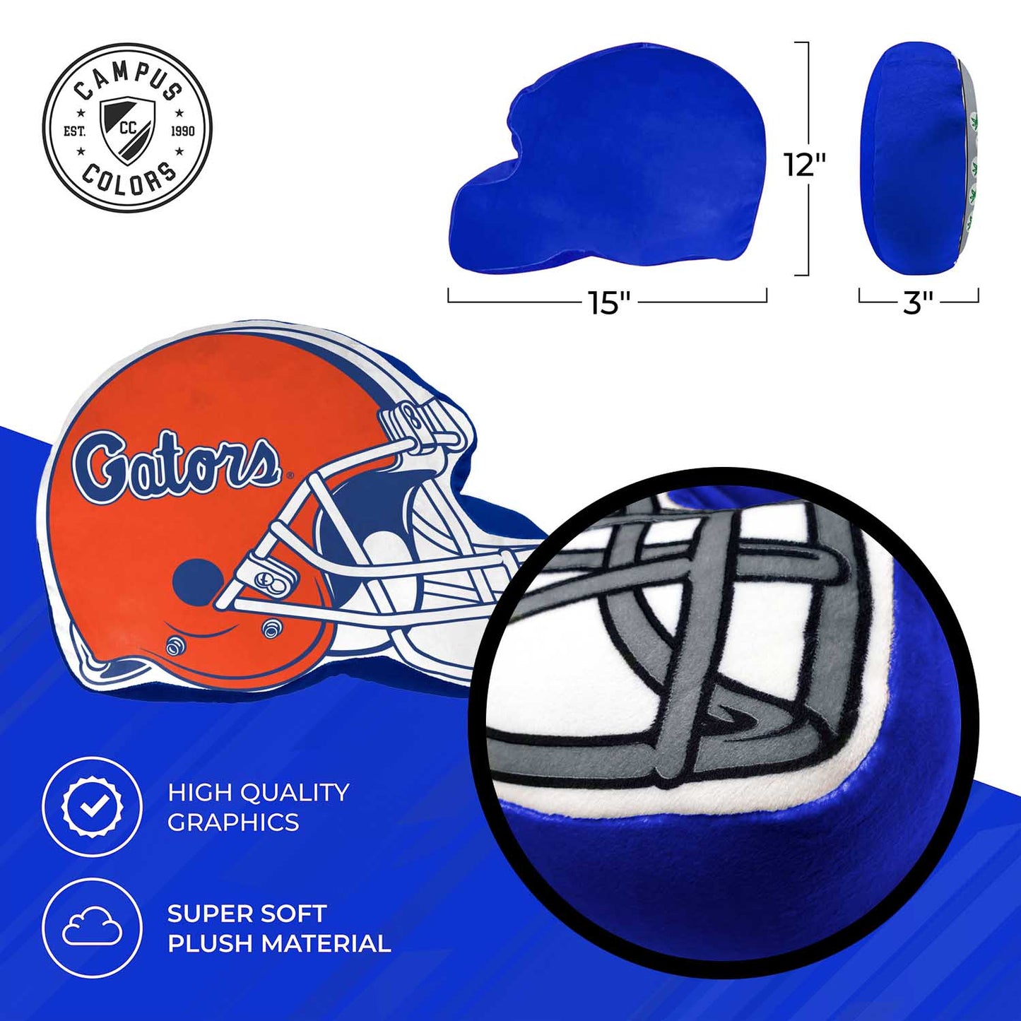 Florida Gators NCAA Helmet Super Soft Football Pillow - Orange