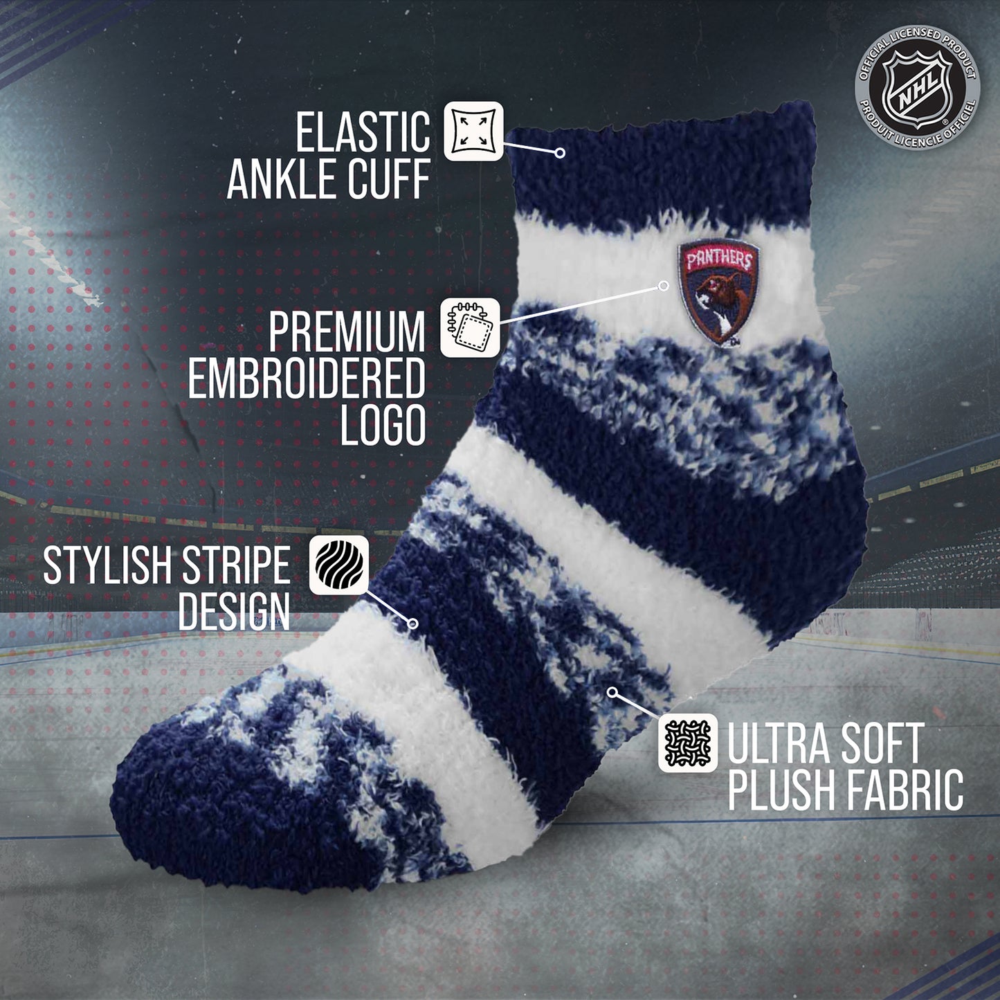 Florida Panthers NHL Unisex Cozy Sleep Socks - Navy