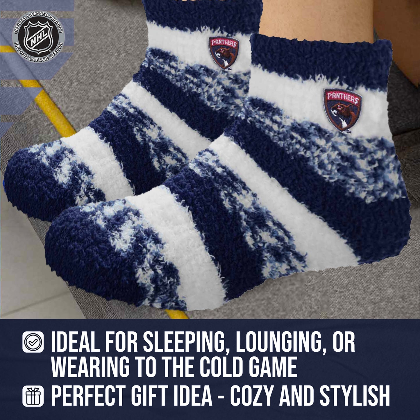 Florida Panthers NHL Unisex Cozy Sleep Socks - Navy