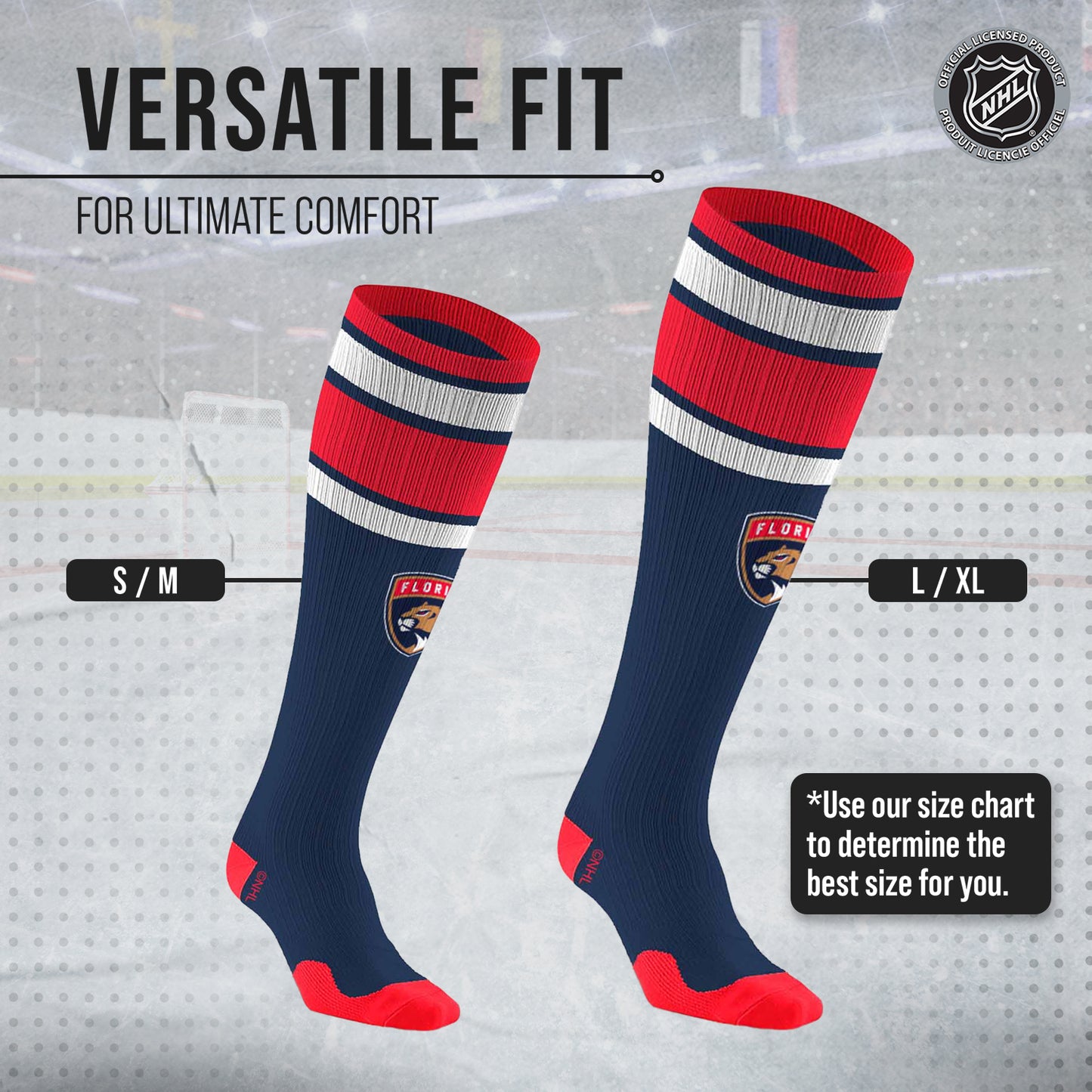 Florida Panthers NHL Adult Knee High-Performance Socks - Navy