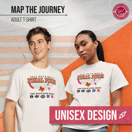 Final Four 2025 NCAA Men's Basketball Tournament Map The Journey T-Shirt - Natural