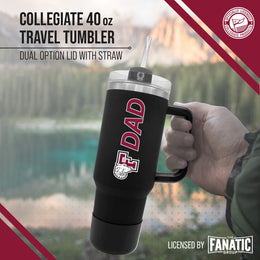 Fordham Rams Collegiate 40oz Stainless Steel Travel Tumbler with Handle for Dad - Black