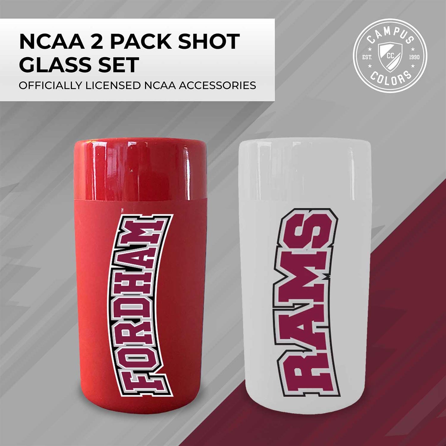 Fordham Rams College and University 2-Pack Shot Glasses - Team Color