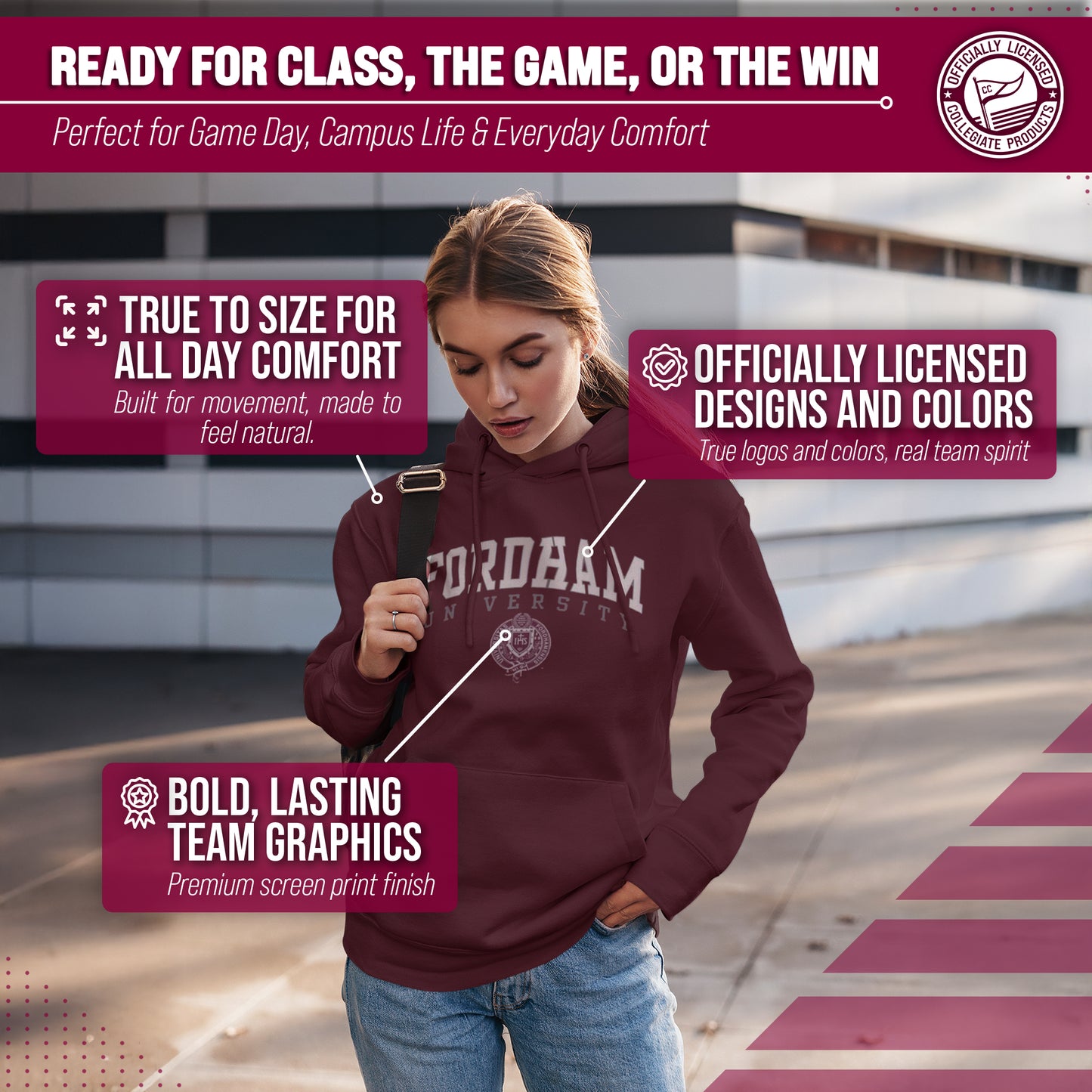Fordham Rams Adult Arch & Logo Soft Style Gameday Hooded Sweatshirt - Maroon