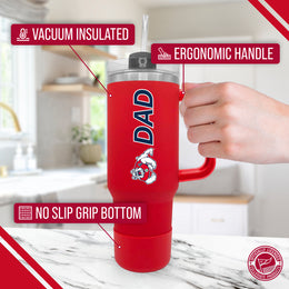 Fresno State Bulldogs Collegiate 40oz Stainless Steel Travel Tumbler with Handle for Dad - Red