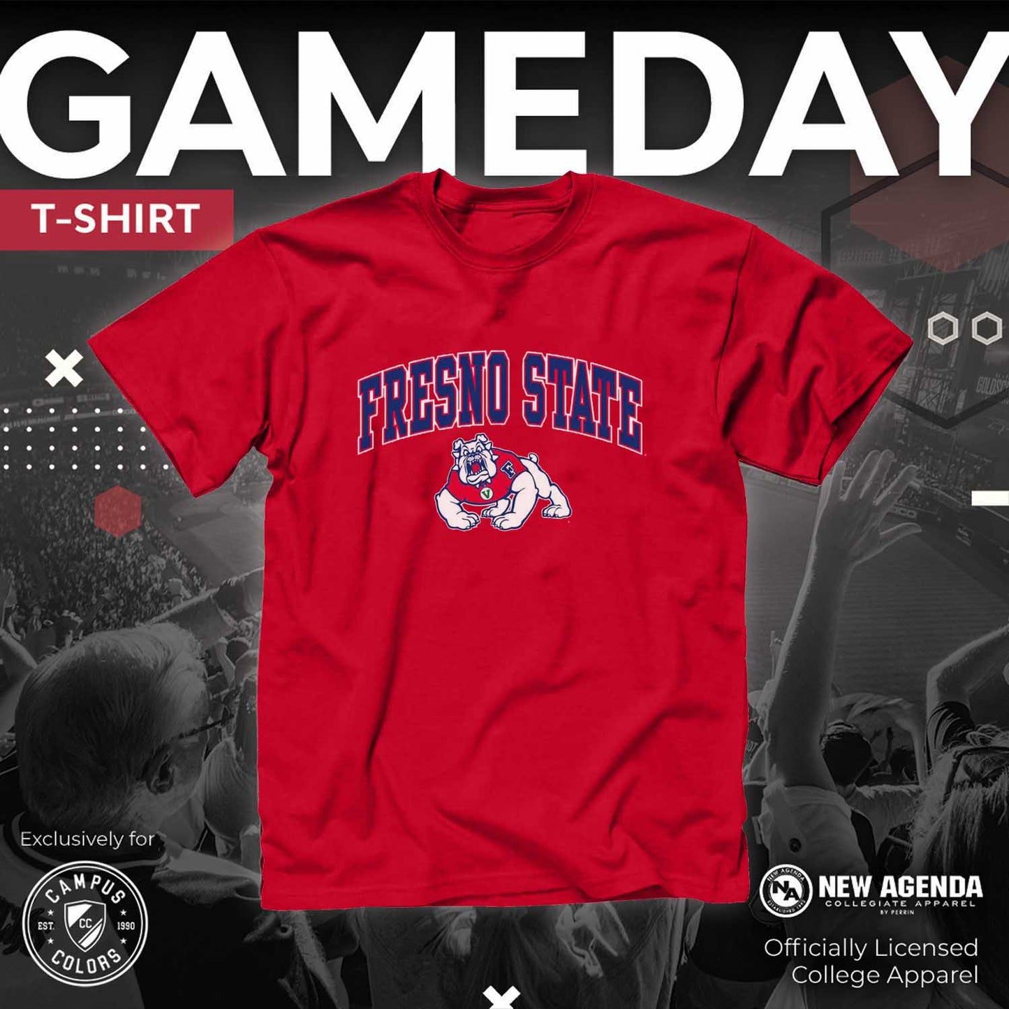 Fresno State Bulldogs NCAA Adult Gameday Cotton T-Shirt - Red