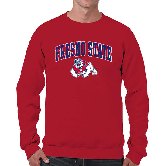Fresno State Bulldogs Adult Arch & Logo Soft Style Gameday Crewneck Sweatshirt - Red