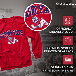 Fresno State Bulldogs Adult Arch & Logo Soft Style Gameday Crewneck Sweatshirt - Red