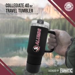Florida State Seminoles Collegiate 40oz Stainless Steel Travel Tumbler with Handle for Alumni - Black