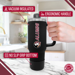 Florida State Seminoles Collegiate 40oz Stainless Steel Travel Tumbler with Handle for Alumni - Black