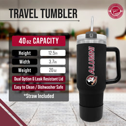 Florida State Seminoles Collegiate 40oz Stainless Steel Travel Tumbler with Handle for Alumni - Black