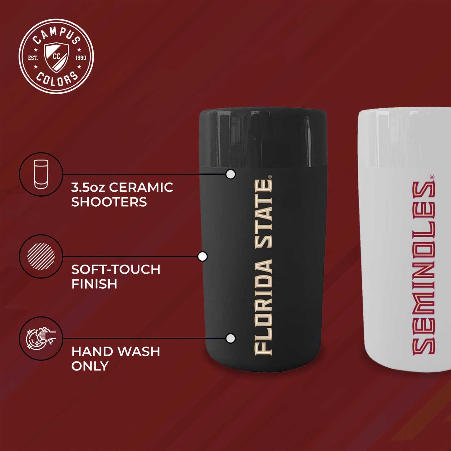 Florida State Seminoles College and University 2-Pack Shot Glasses - Team Color