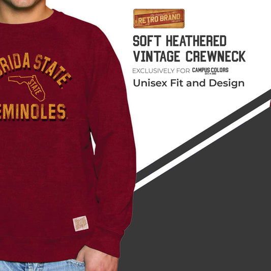 Florida State Seminoles Adult University Crewneck - Crimson