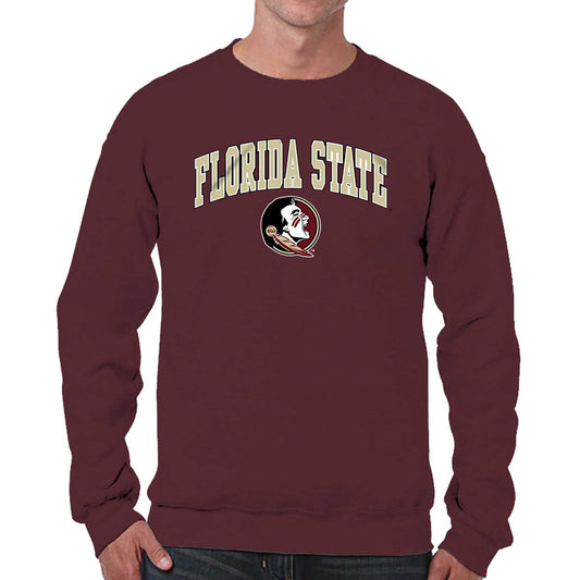 Florida State Seminoles Adult Arch & Logo Soft Style Gameday Crewneck Sweatshirt - Maroon