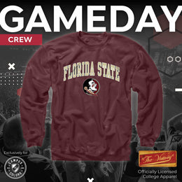 Florida State Seminoles Adult Arch & Logo Soft Style Gameday Crewneck Sweatshirt - Maroon