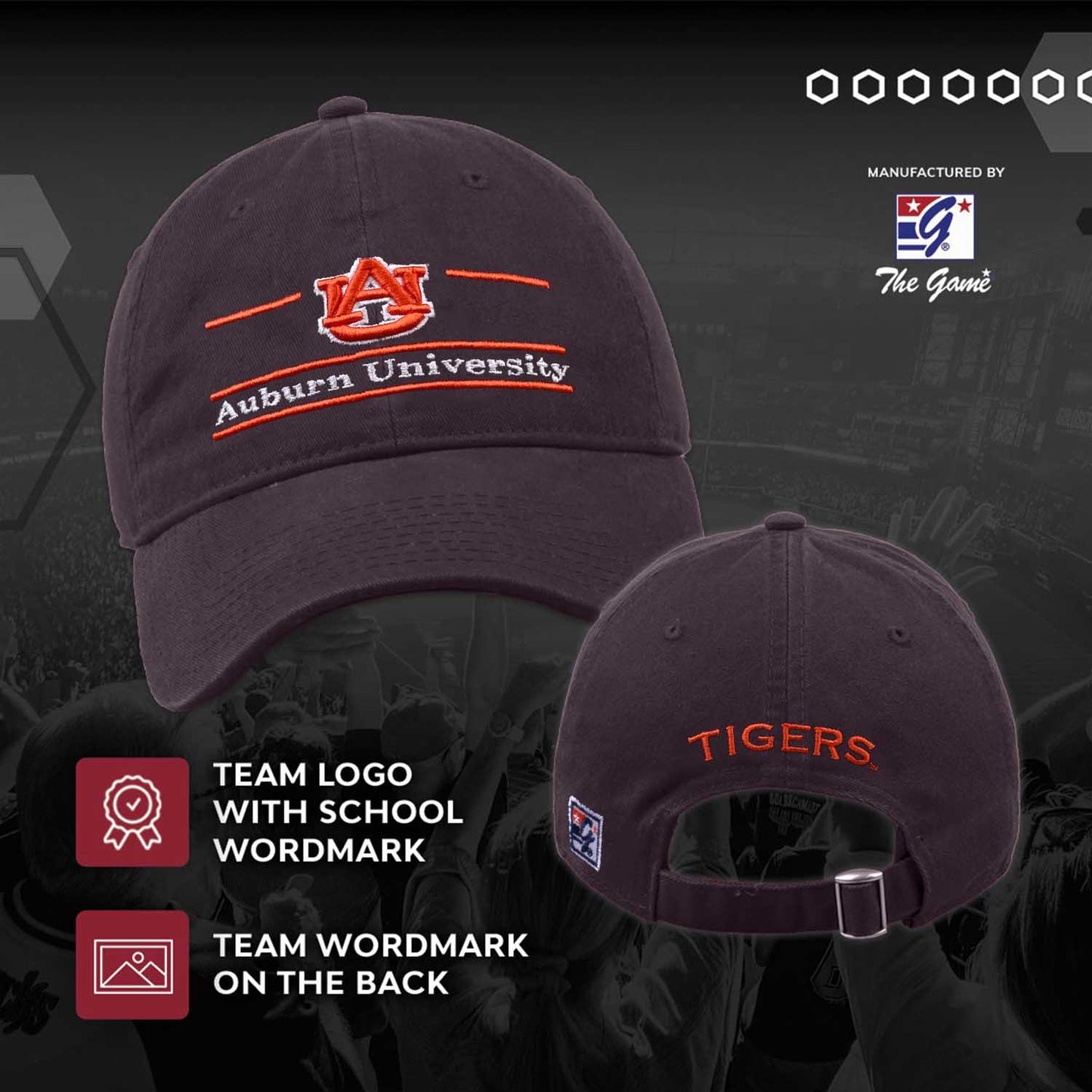 Auburn Tigers NCAA Adult Bar Hat - Navy