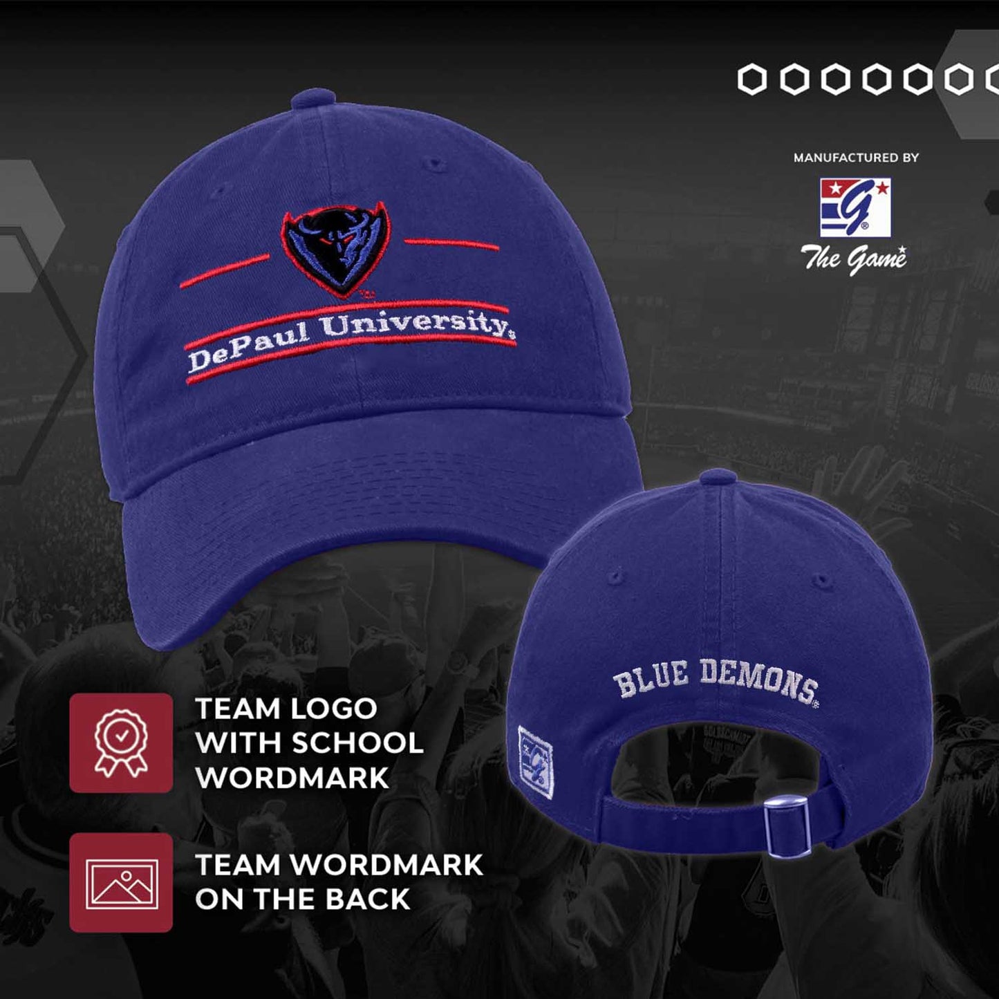 DePaul Blue Demons NCAA Adult Bar Hat - Royal