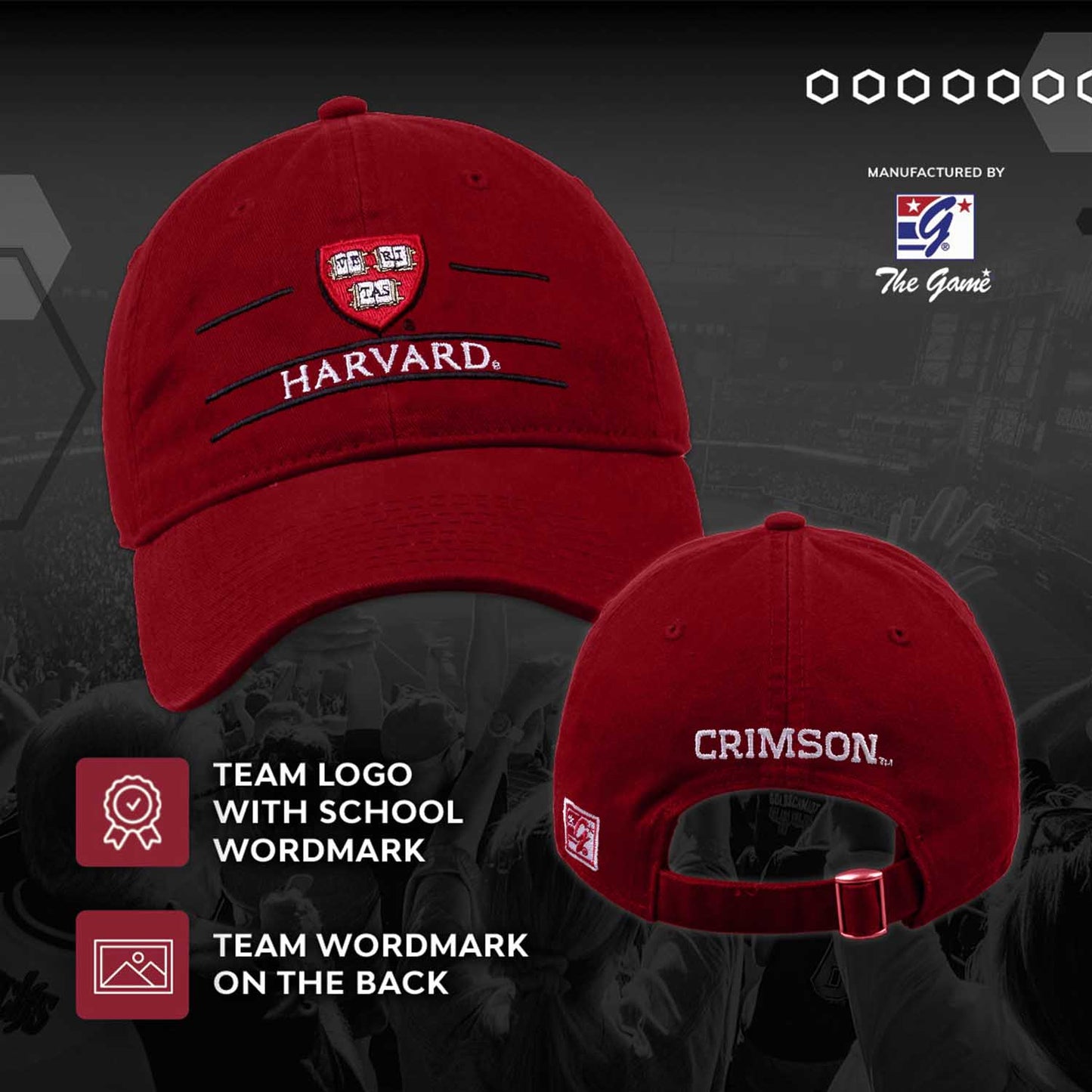 Harvard Crimson NCAA Adult Bar Hat - Cardinal