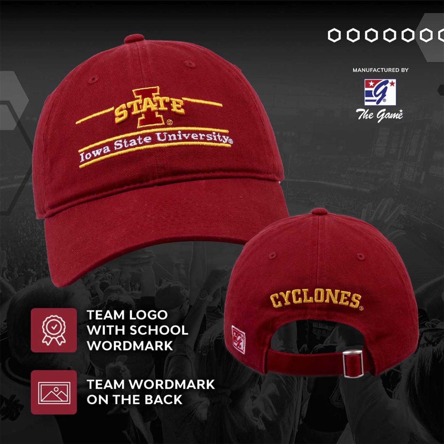 Iowa State Cyclones NCAA Adult Bar Hat - Cardinal