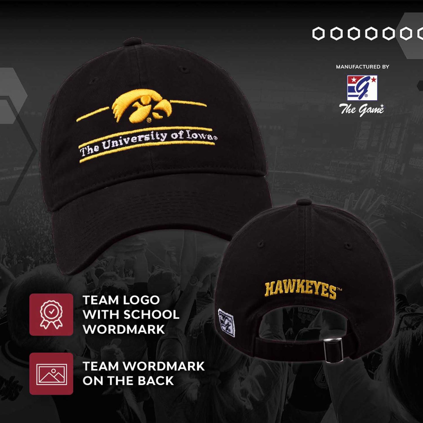 Iowa Hawkeyes NCAA Adult Bar Hat - Black