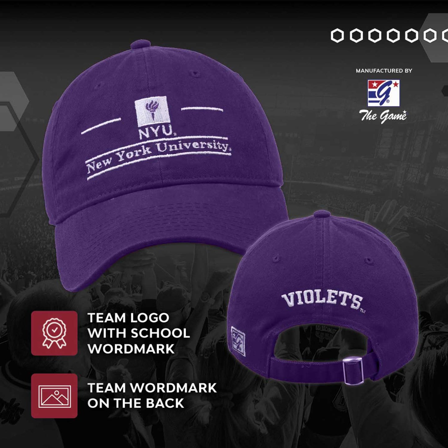 NYU Violets NCAA Adult Bar Hat - Purple