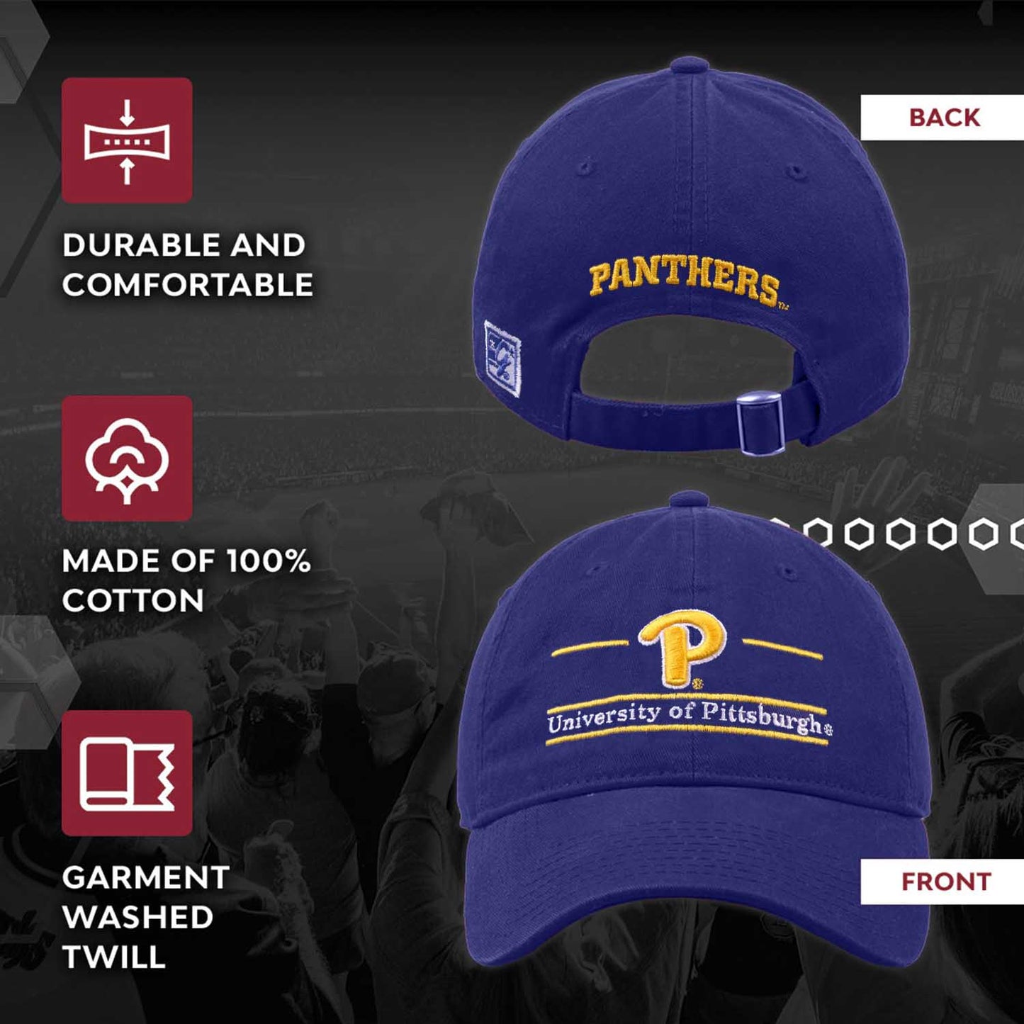 Pitt Panthers NCAA Adult Bar Hat - Royal