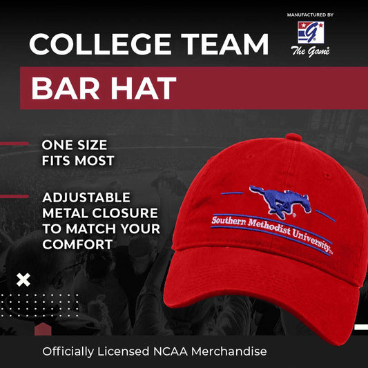 SMU Mustangs NCAA Adult Bar Hat - Red