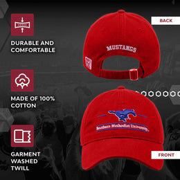 SMU Mustangs NCAA Adult Bar Hat - Red