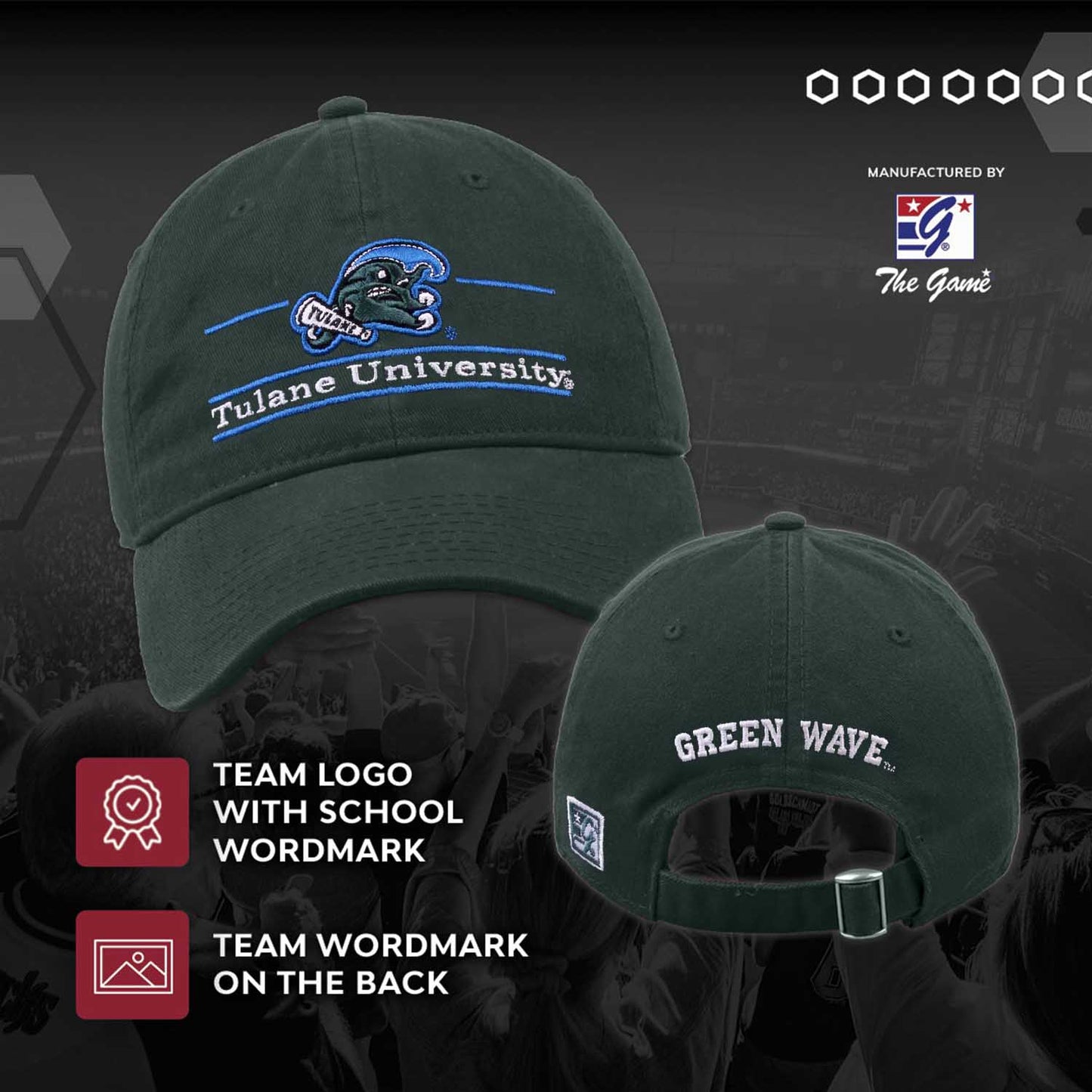 Tulane Green Wave NCAA Adult Bar Hat - Green