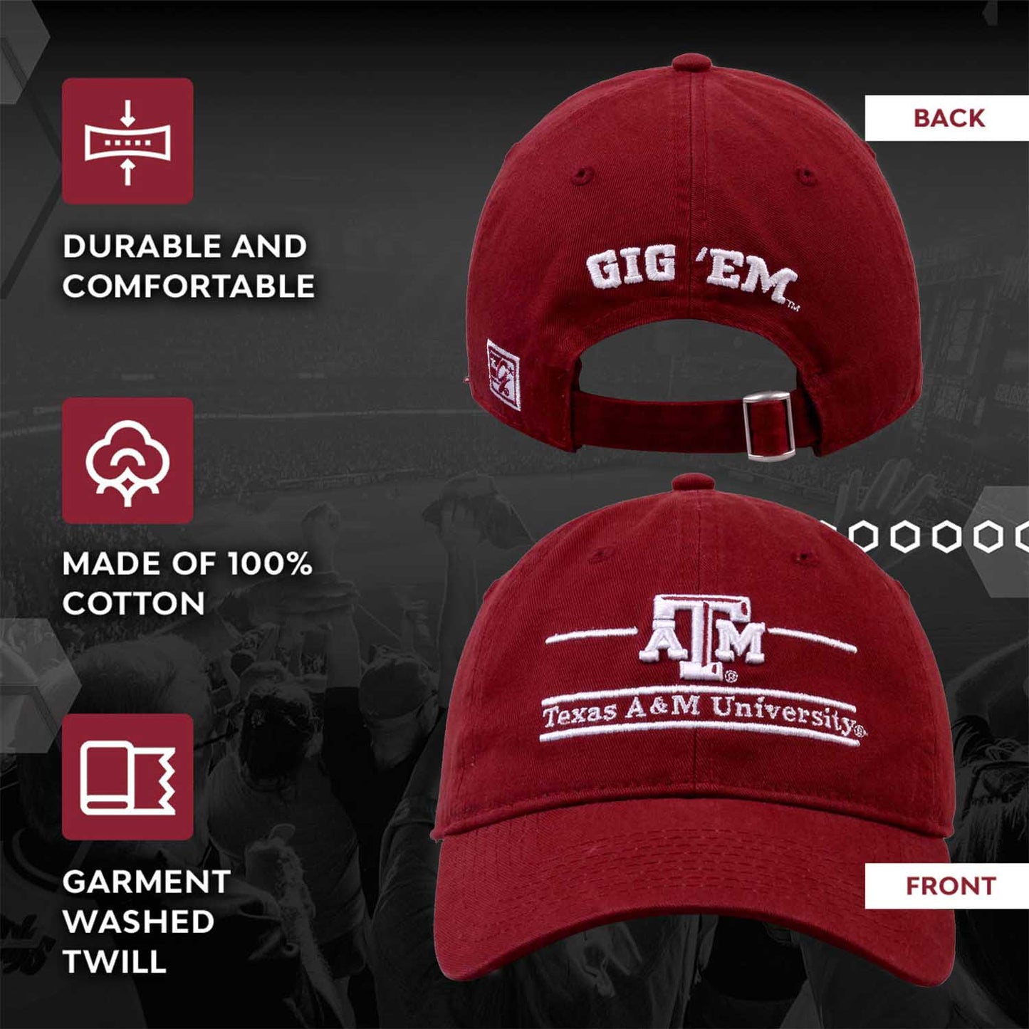 Texas A&M Aggies NCAA Adult Bar Hat - Maroon